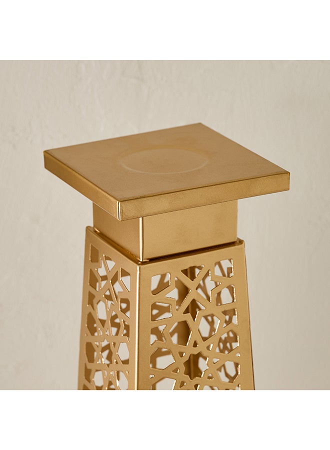 Home Box Gold Decorative Cutwork Pillar Candle Holder for Home - Image 3